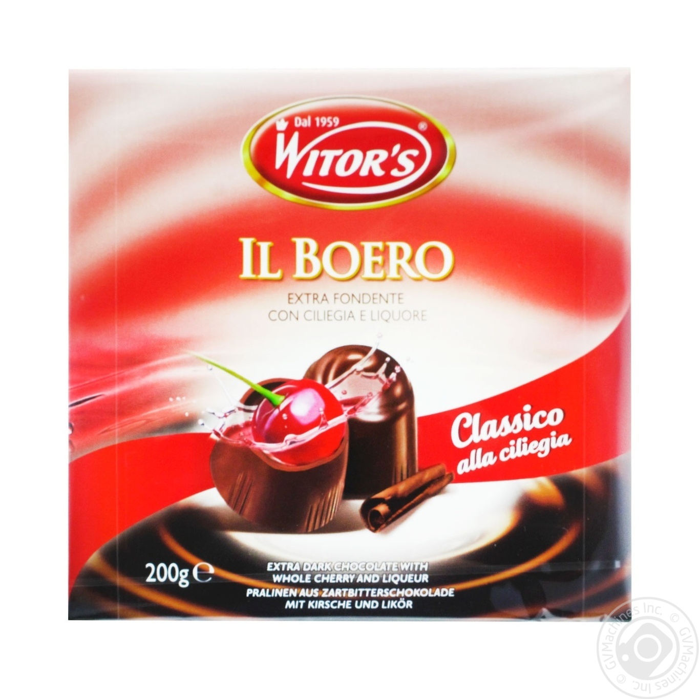 Цукерки Witor’s Tres Gioli праліне з чорного шоколаду з вишнею та лікером 200г
Цукерки Witor’s Tres Gioli праліне з чорного шоколаду з вишнею та лікером 200г