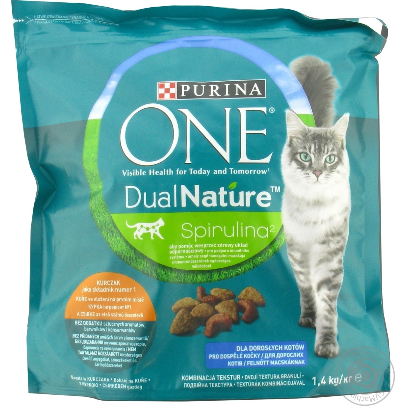 Корм сухий Purina ONE DualNature зі спіруліною та куркою для дорослих котів 1,4кг
Корм сухий Purina ONE DualNature зі спіруліною та куркою для дорослих котів 1,4кг
